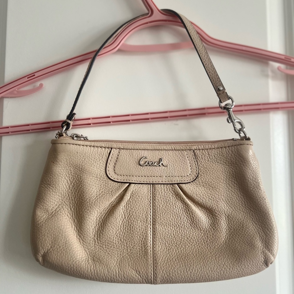 Coach Tan Pebbled Leather Shoulder Bag